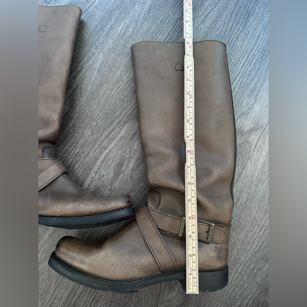 Frye Harness Tall Boots Brown Distressed Leather Women’s 8.5 - Picture 14 of 16